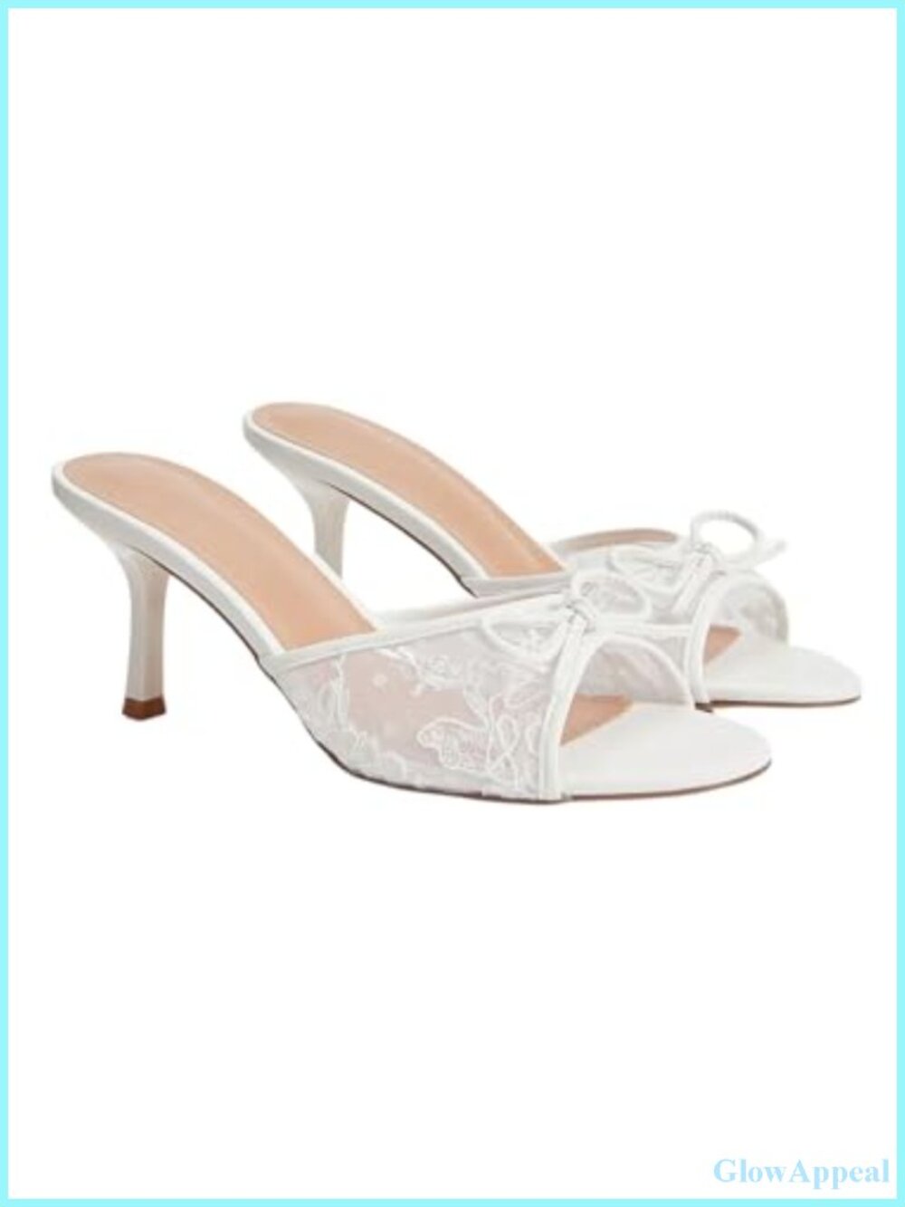 Women's Lace Kitten Heels Mesh Heeled Sandals